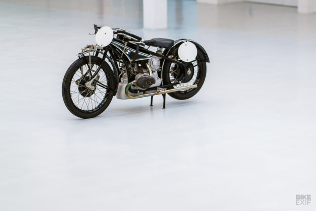 This supercharged vintage WR 750 replica hides behind closed doors at BMW.