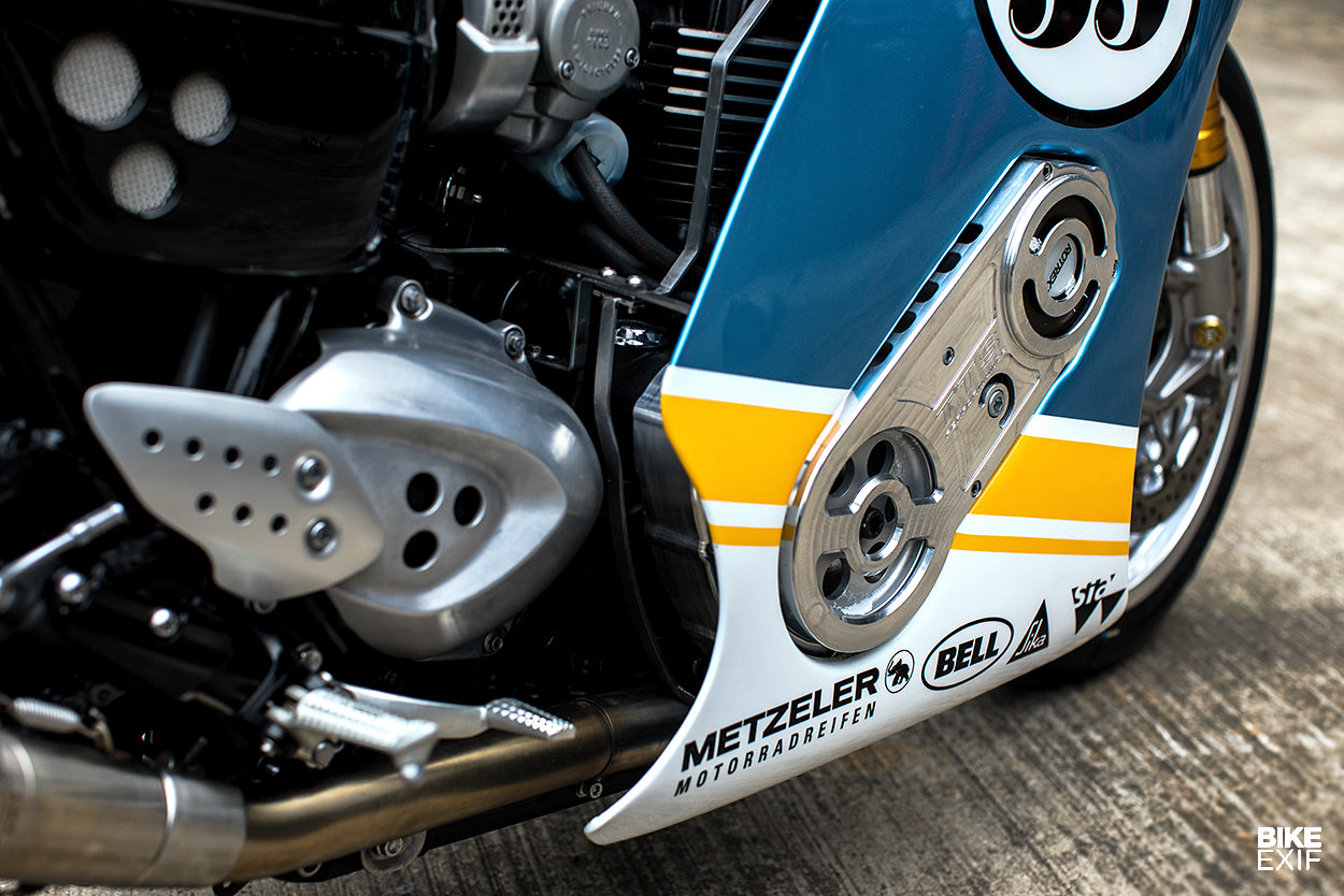 The supercharged Thruxton leading the Sultans of Sprint
