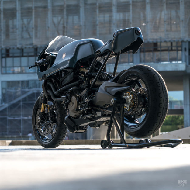 Indigo Flyer: A Ducati Monster 1200 S cafe racer by Rough Crafts