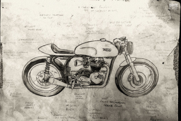 Sketch: Triton cafe racer by Foundry Motorcycles