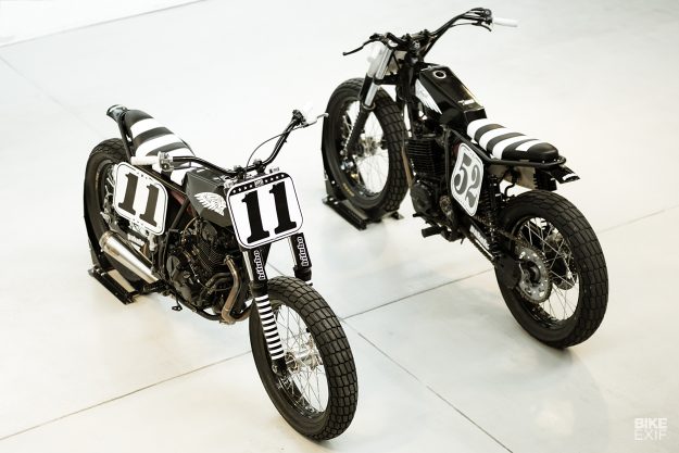 Anvil Motociclette's matching Suzuki and Honda flat trackers