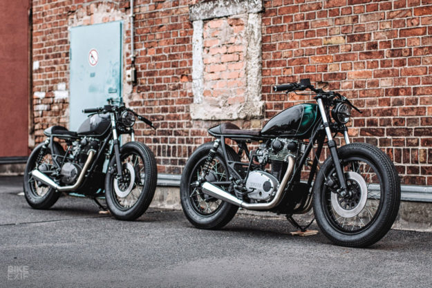A pair of 1981 Yamaha XS650 cafe racers from Hookie Co.