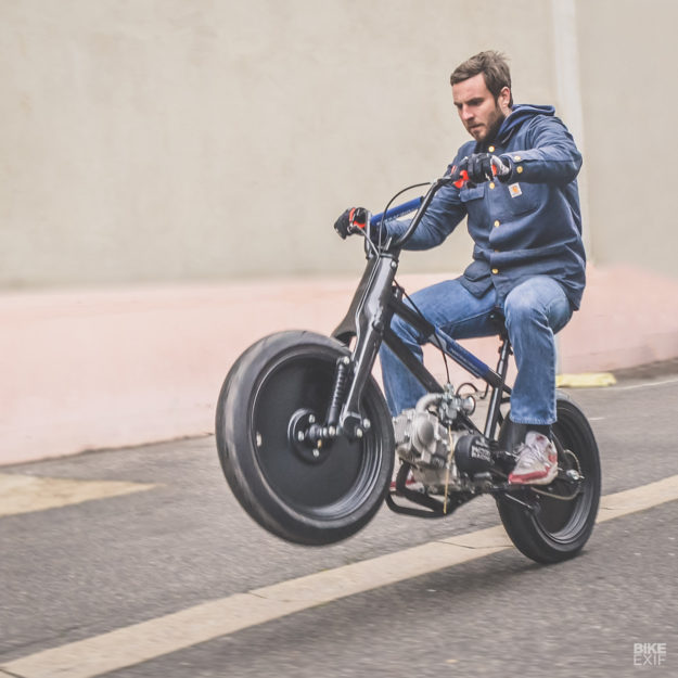 A BMX with a motorcycle engine by Fifty-Six Motorcycles of Paris