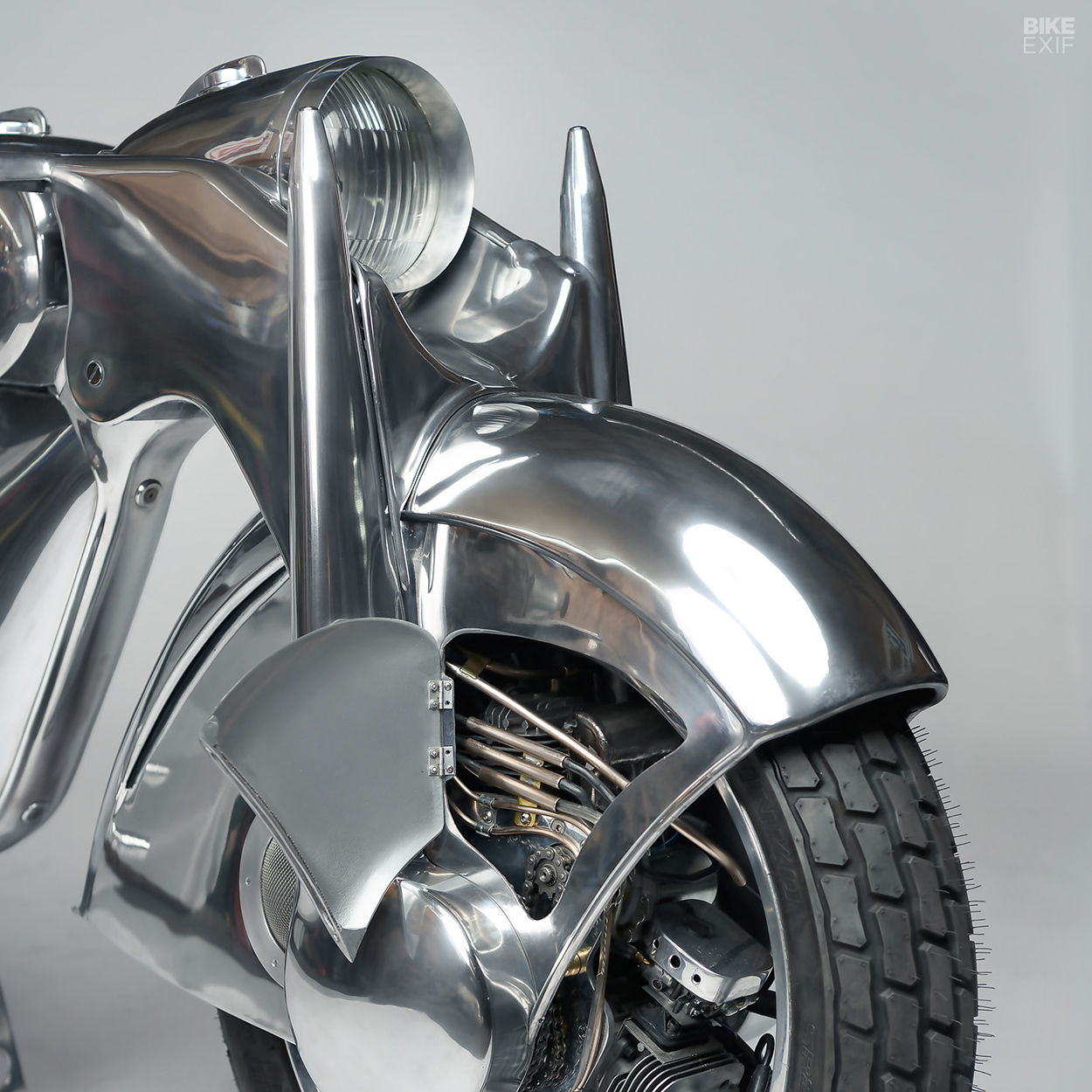 Motorcycle Art: A front-wheel-drive motorcycle by Rodsmith for the Haas Museum