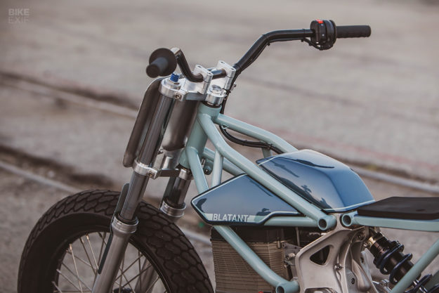 Electric flat tracker by ex Alta designers at Blatant Moto