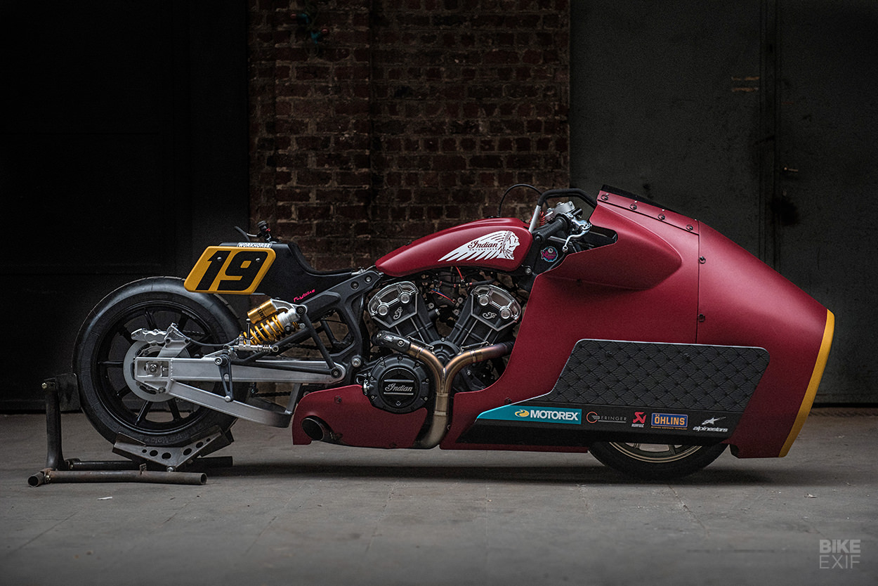 Drag Bike: A 135 hp, nitrous-fueled Indian Scout Bobber from Workhorse