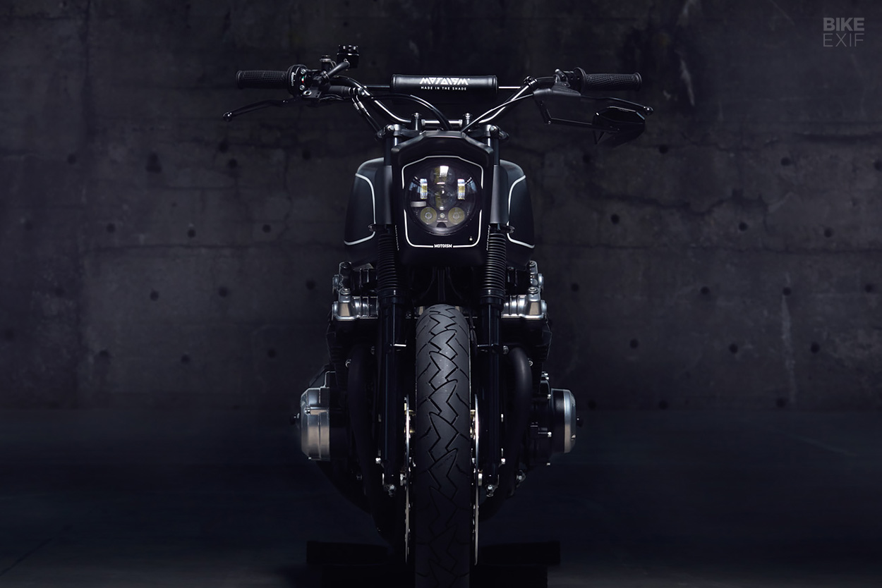Custom Honda CB750K motorcycle with a nitrous kit