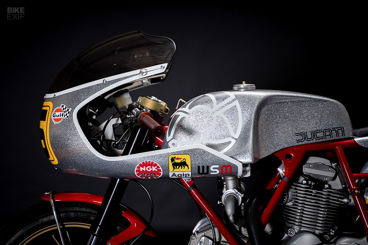 Square case Ducati bevel engine custom by Walt Siegl
