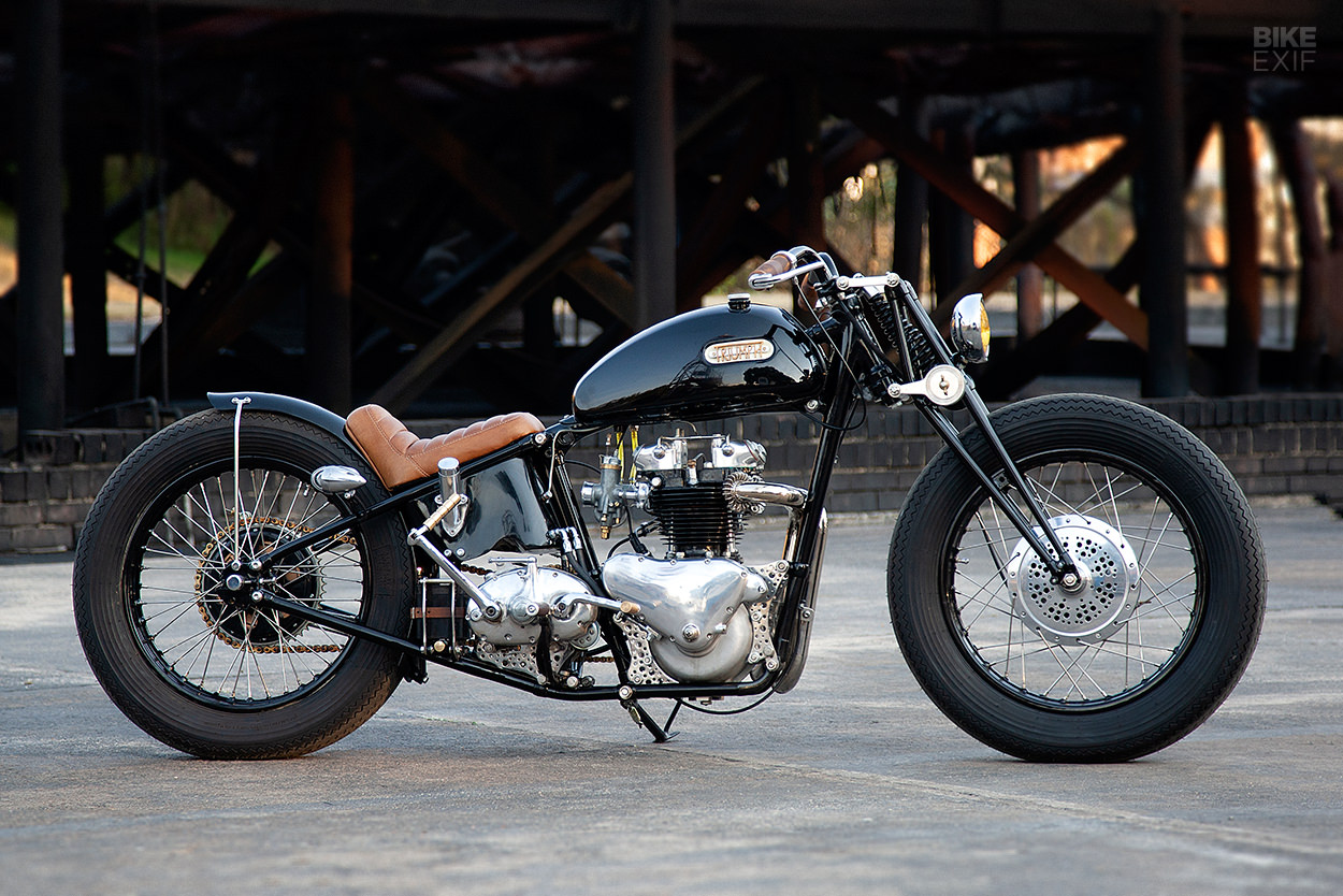 Vintage bobber built from Triumph, BSA and Yamaha parts