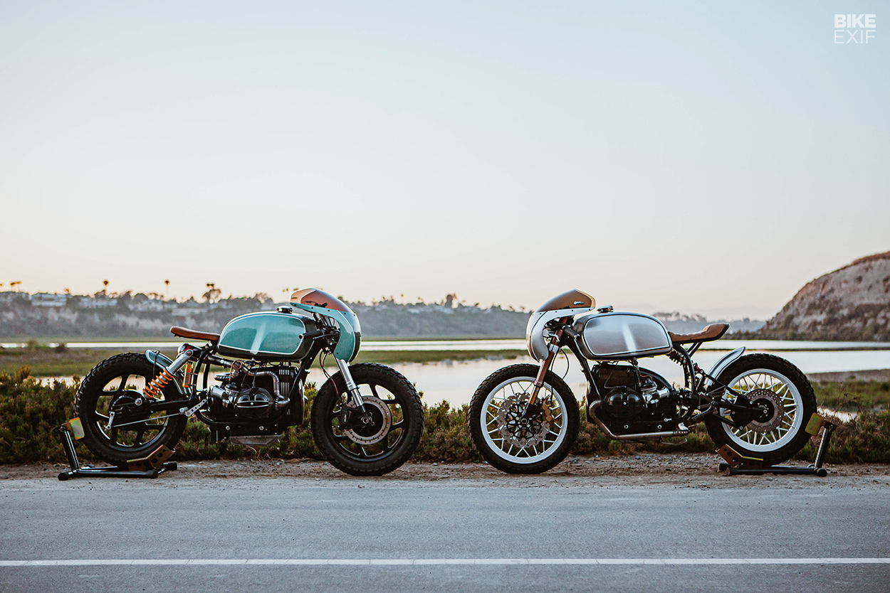 A pair of BMW R100 café racers from Upcycle Motor Garage