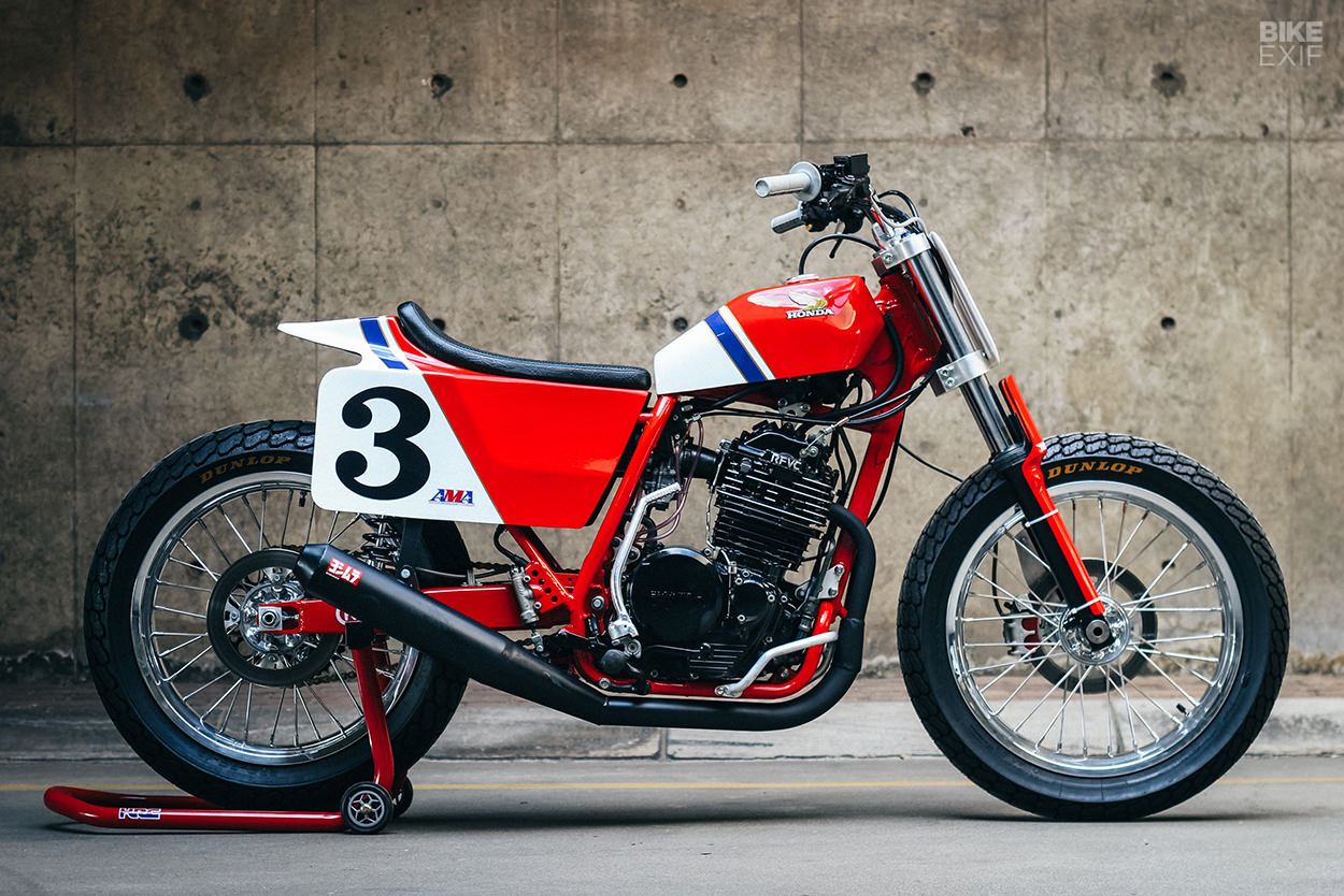 Honda RS600 replica flat track bike, built for the Stofskop race in South Africa