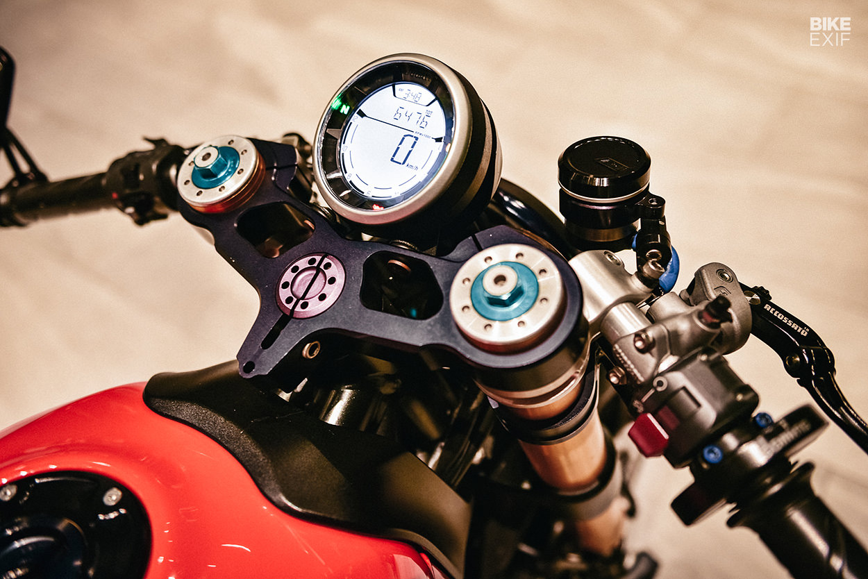 A Scrambler Ducati cafe'd by a pro moto designer