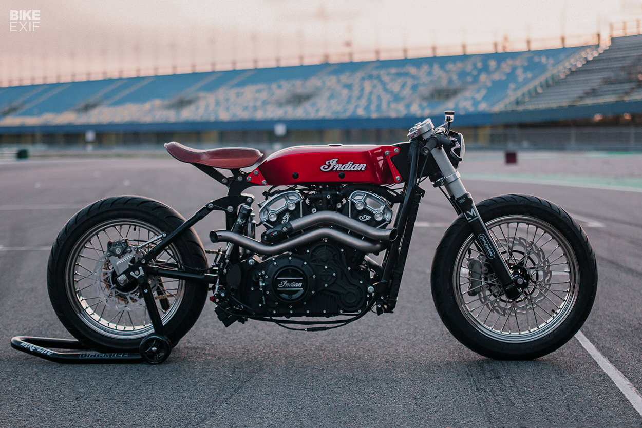 An Indian Scout Bobber from Luuc Muis Creations—called Hasty Flaming Buffalo