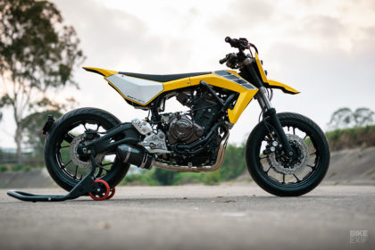 A custom 2017 Yamaha MT-07 with a supermoto vibe from Queensland