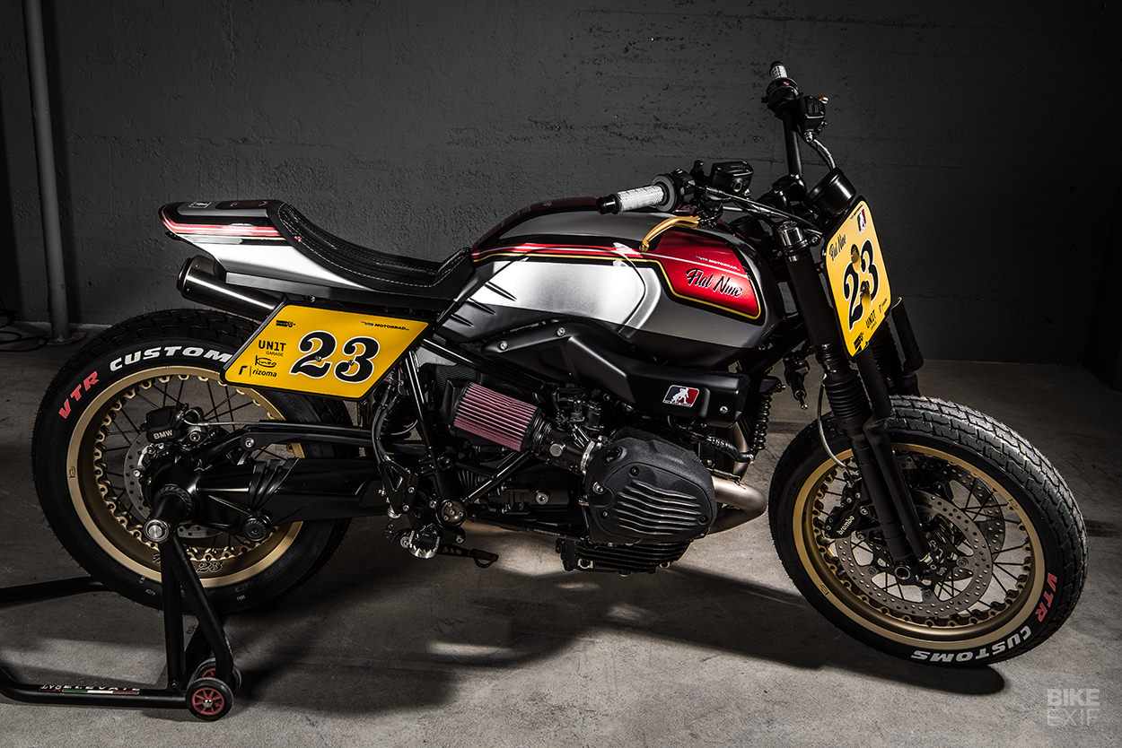 A BMW R nineT street tracker motorcycle from VTR Customs