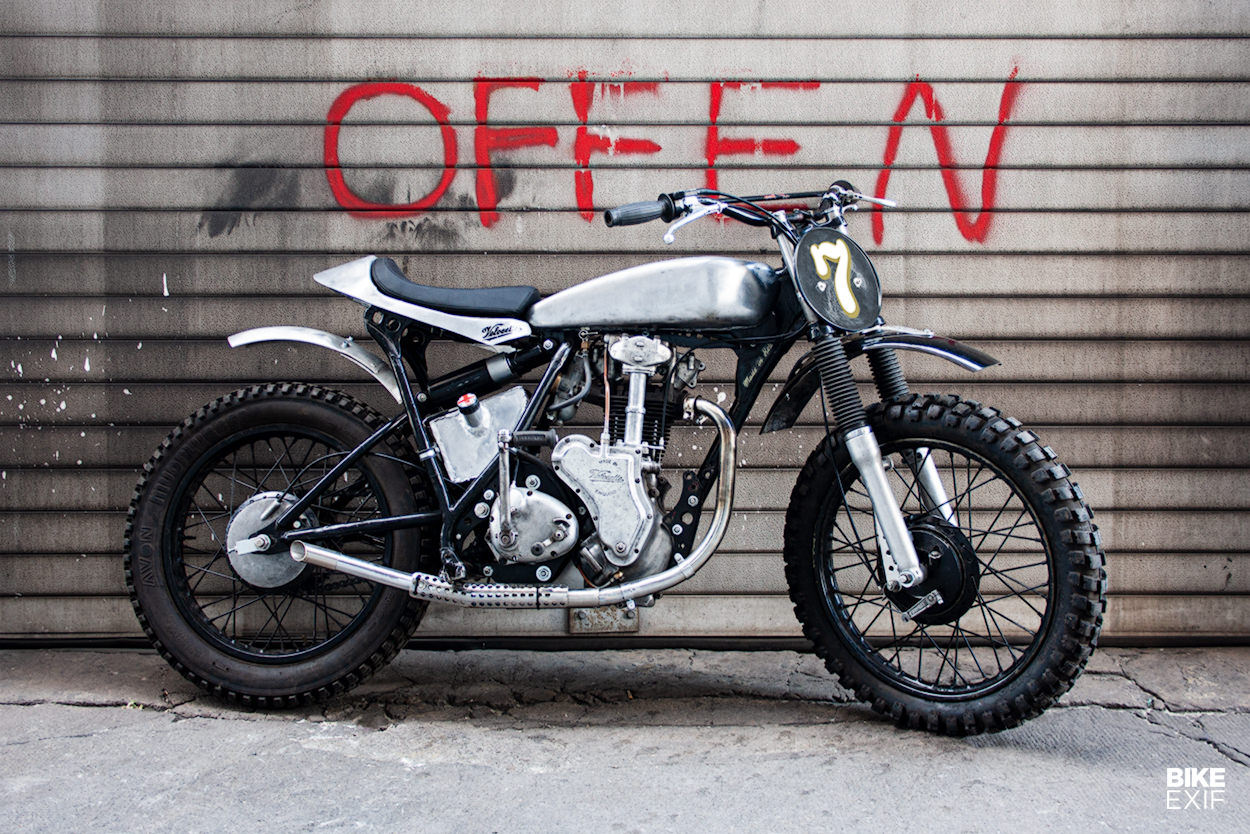XT-CETTE: A scrambler with a Velocette MAC engine in a Yamaha XT600 frame
