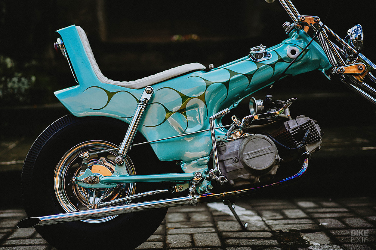 Custom Honda Dax chopper by Zambrag Garage in Bali