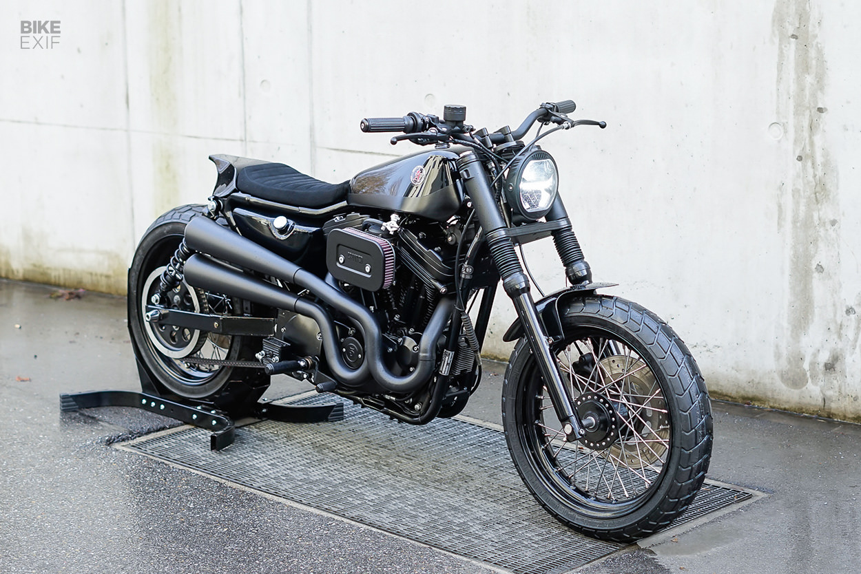 Harley Sportster street tracker by Crooked Motorcycles