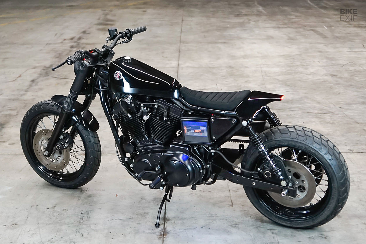 Harley Sportster street tracker by Crooked Motorcycles