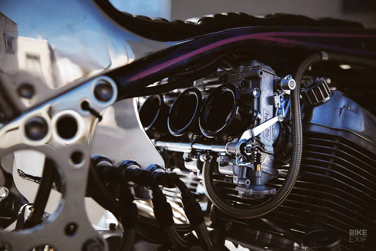 Three-engined Honda CB750 land speed racer by Kiyo's Garage