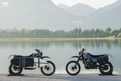 Custom Suzuki DR650s built by Crooked Motorcycles for Heimplanet
