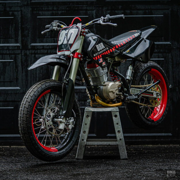 Custom Honda XR100 dirt bike by Gregor Halenda of Saku-Moto