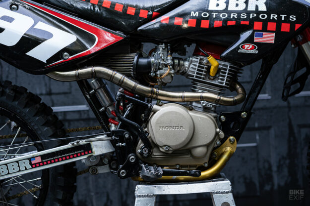 Custom Honda XR100 dirt bike by Gregor Halenda of Saku-Moto