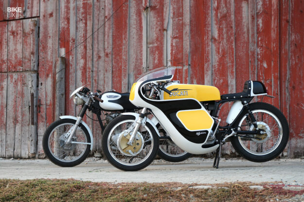 A pair of vintage Ducati singles from Union Motorcycle Classics