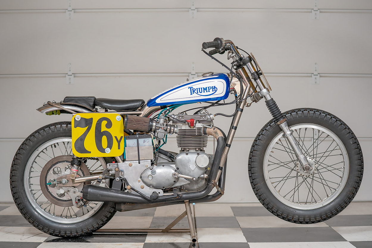 Triumph Trackmaster flat tracker on auction at Mecum