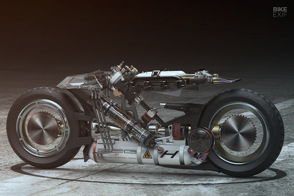 Futuristic racing motorcycle by Luigi Memola