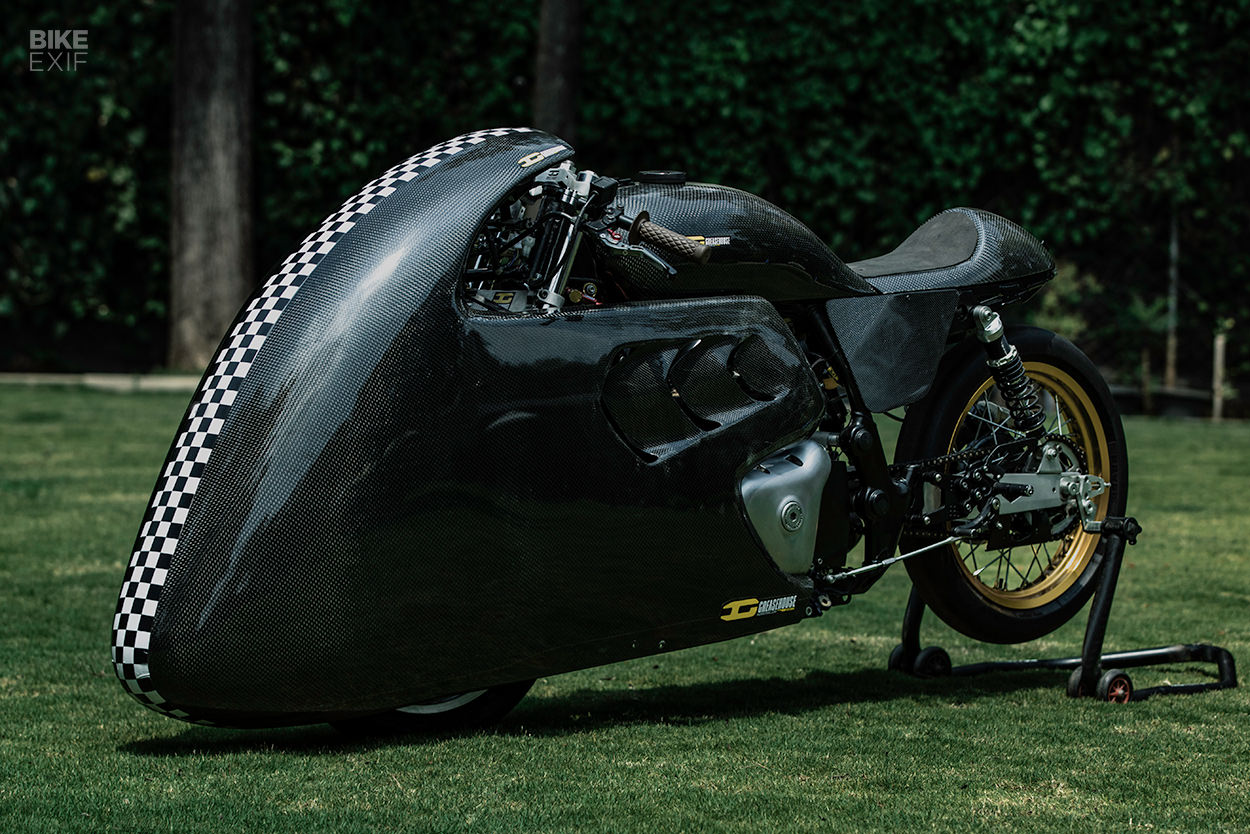 Royal Enfield Continental GT drag racer by Greasehouse Customs