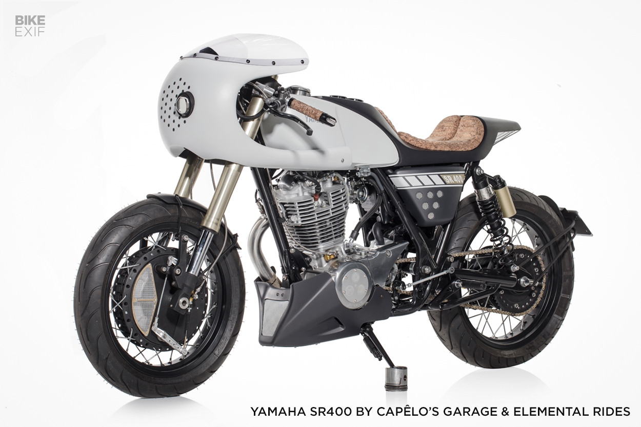 Yamaha SR400 cafe racer by Capelos Garage and Elemental Rides