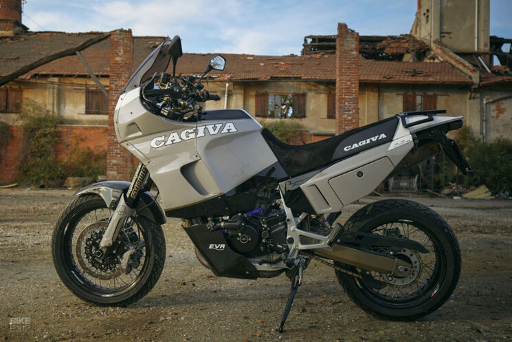 Custom Cagiva Elefant with Ducati engine
