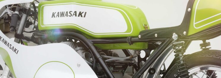 Kawasaki race bike in green