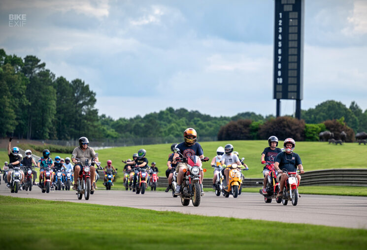 Minibikes on the track at Barber Motorsports