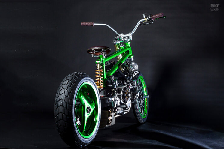 Custom BMX-style bike with Ducati engine