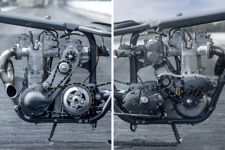 Supercharged Triumph drag bike by Weems
