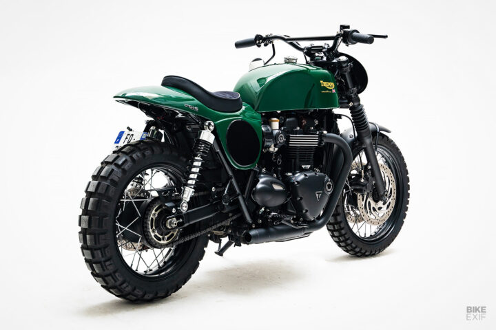 Green with envy: A Bonneville T120 scrambler from France | Bike EXIF