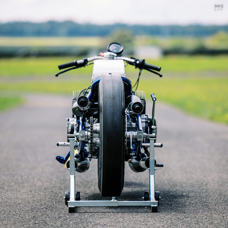 Twin-engine Yamaha RD350 two-stroke drag bike