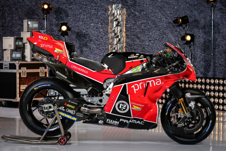 Primi Pramac Ducati MotoGP 75th birthday livery