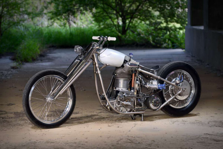 1,700 cc single-cylinder Wright chopper by Al Hackel