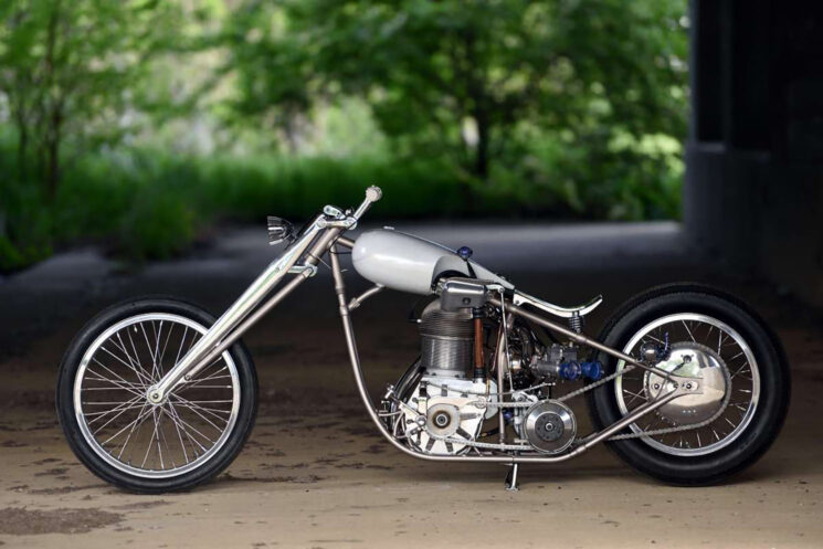 1,700 cc single-cylinder Wright chopper by Al Hackel