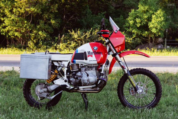 Replica of Tyson Carver's BMW R100GS racing car