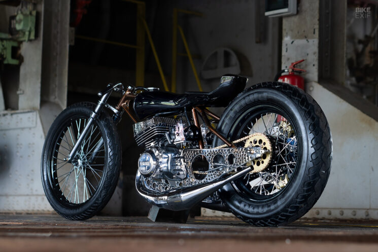 Twin-engine Yamaha RXZ 125 drag bike by FNG Works