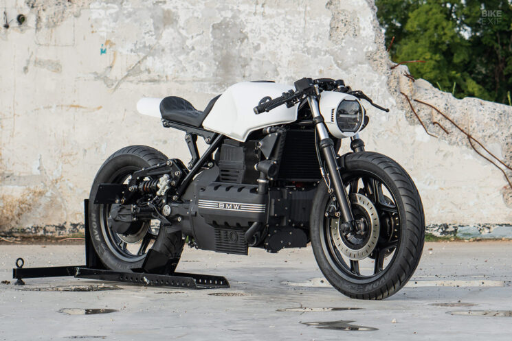 BMW K100 café racer with an electric conversion