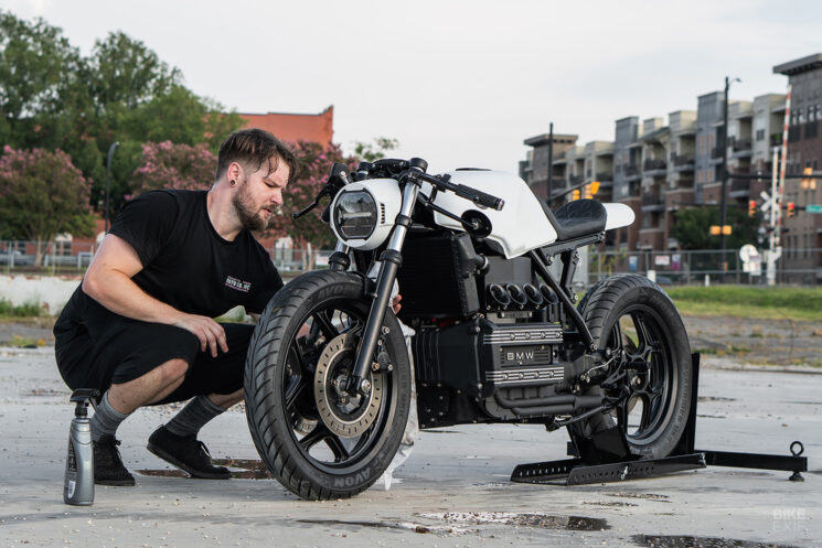 BMW K100 café racer with an electric conversion