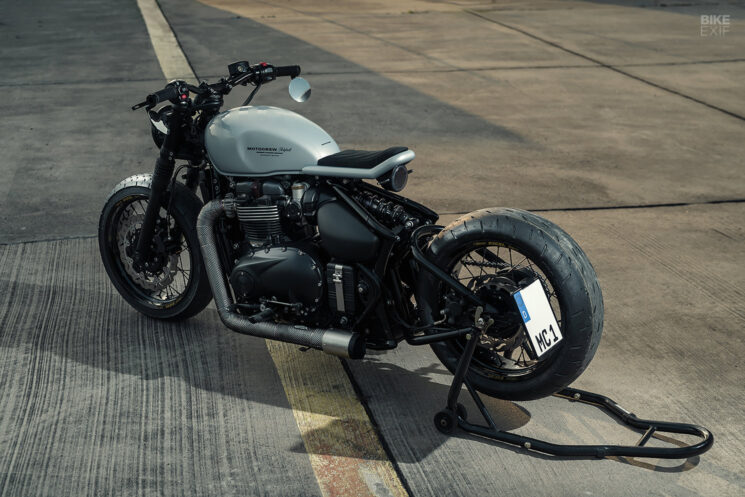 Custom Triumph Bobber with matching Porsche 911 by Motocrew