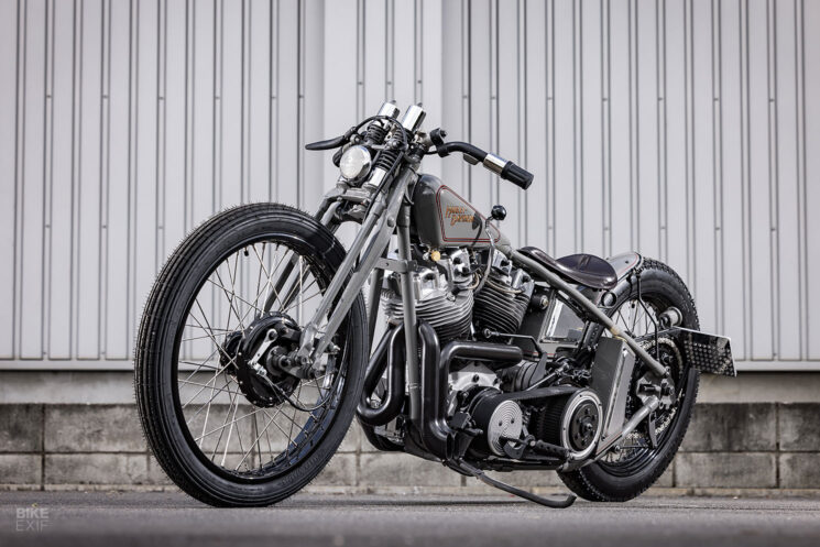 Board track-style custom Harley Shovelhead by Infinity Japan