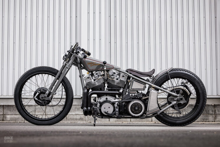 Board track-style custom Harley Shovelhead by Infinity Japan