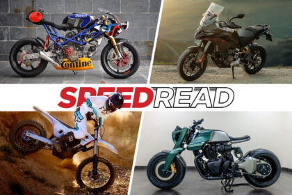 The latest adventure bikes, café racers, custom cruisers, and electric dirt bikes.